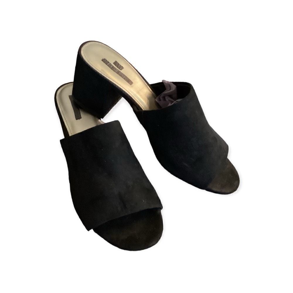 Worthington Fritz Black Faux Suede Slides Size: 8M